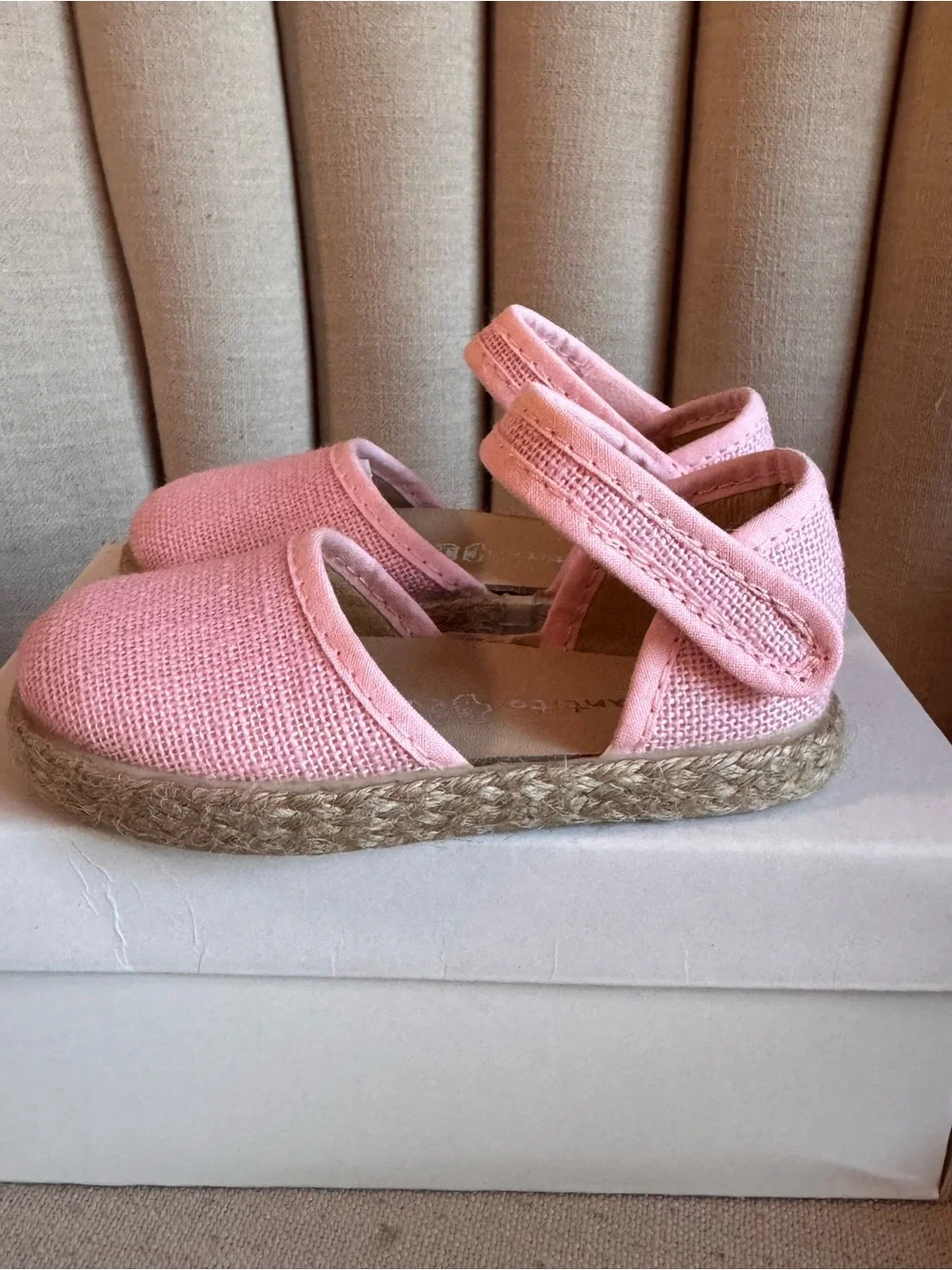 Elephantito Pink Canvas Espadrille with Ankle Strap